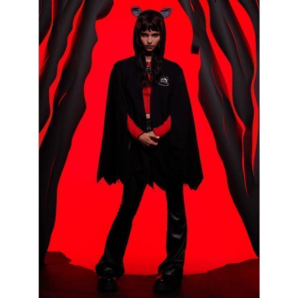 Skelanimals Diego Bat Goth Emo Egirl Hooded Winged Cape S/M